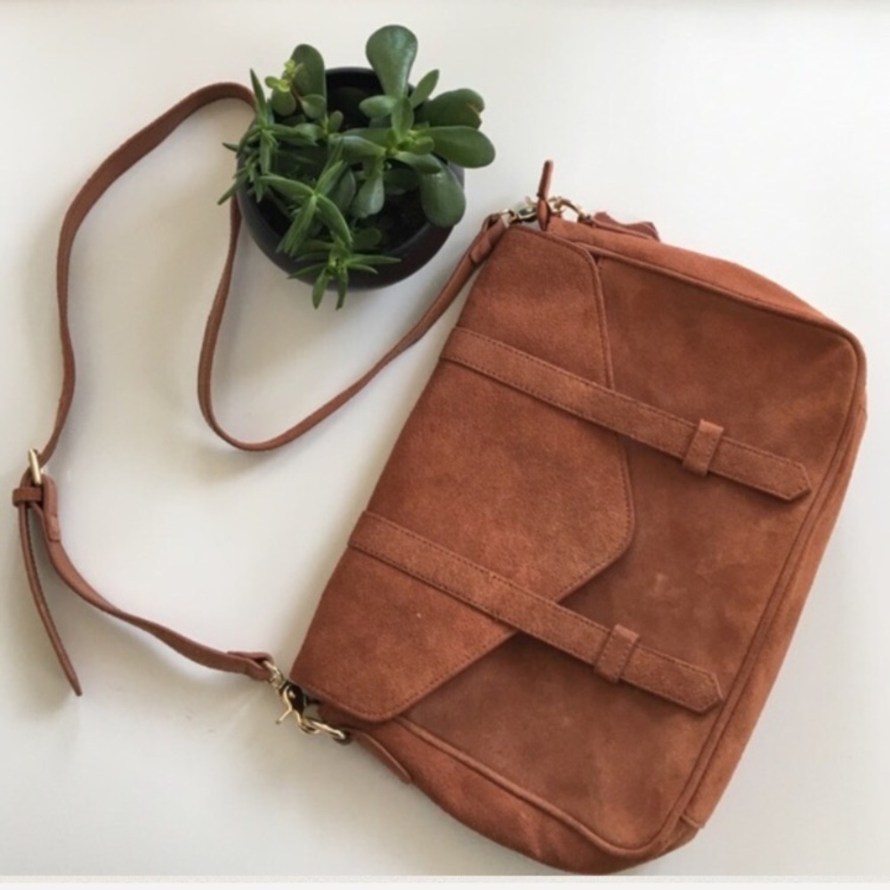 NWOT { Violetta } suede satchel Crossbody bag